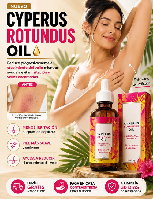 CYPERUS ROTUNDUS OIL 60ML: Disminuye el vello y elimina la irritación 🪒
