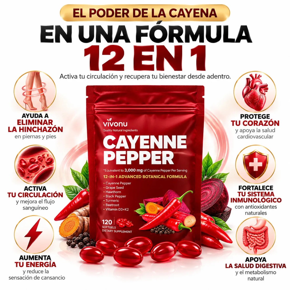 Cayenne Pepper - 120 Capsulas