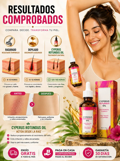 CYPERUS ROTUNDUS OIL 60ML: Disminuye el vello y elimina la irritación 🪒