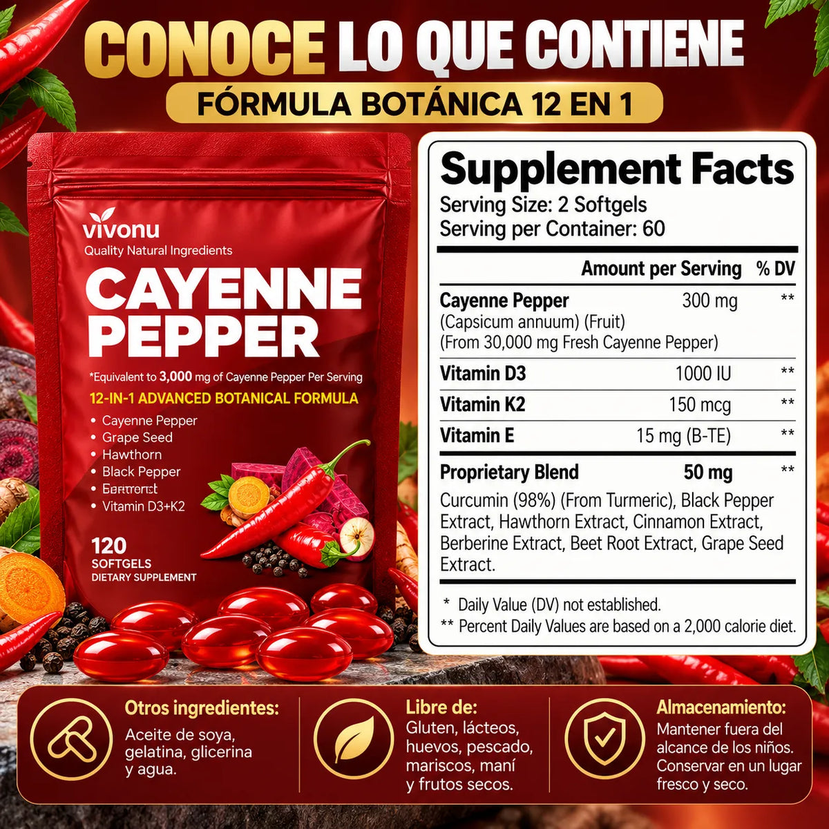 Cayenne Pepper - 120 Capsulas