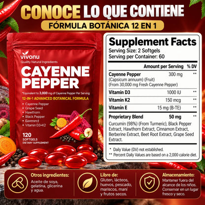 Cayenne Pepper - 120 Capsulas